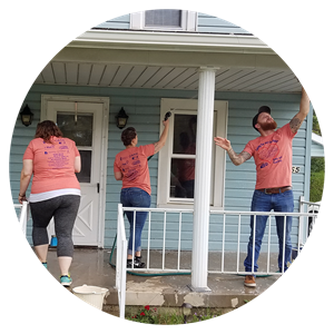 Employee building a home in community